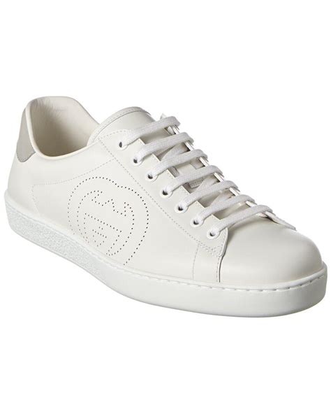 gucci white soeedo|Men's sneaker with Interlocking G in white suede .